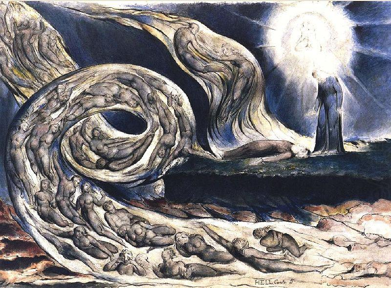 William Blake The Lovers' Whirlwind, Francesca da Rimini and Paolo Malatesta china oil painting image